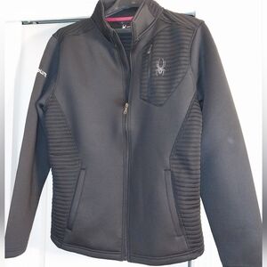 Spyder Black Ribbed Full-Zip Jacket